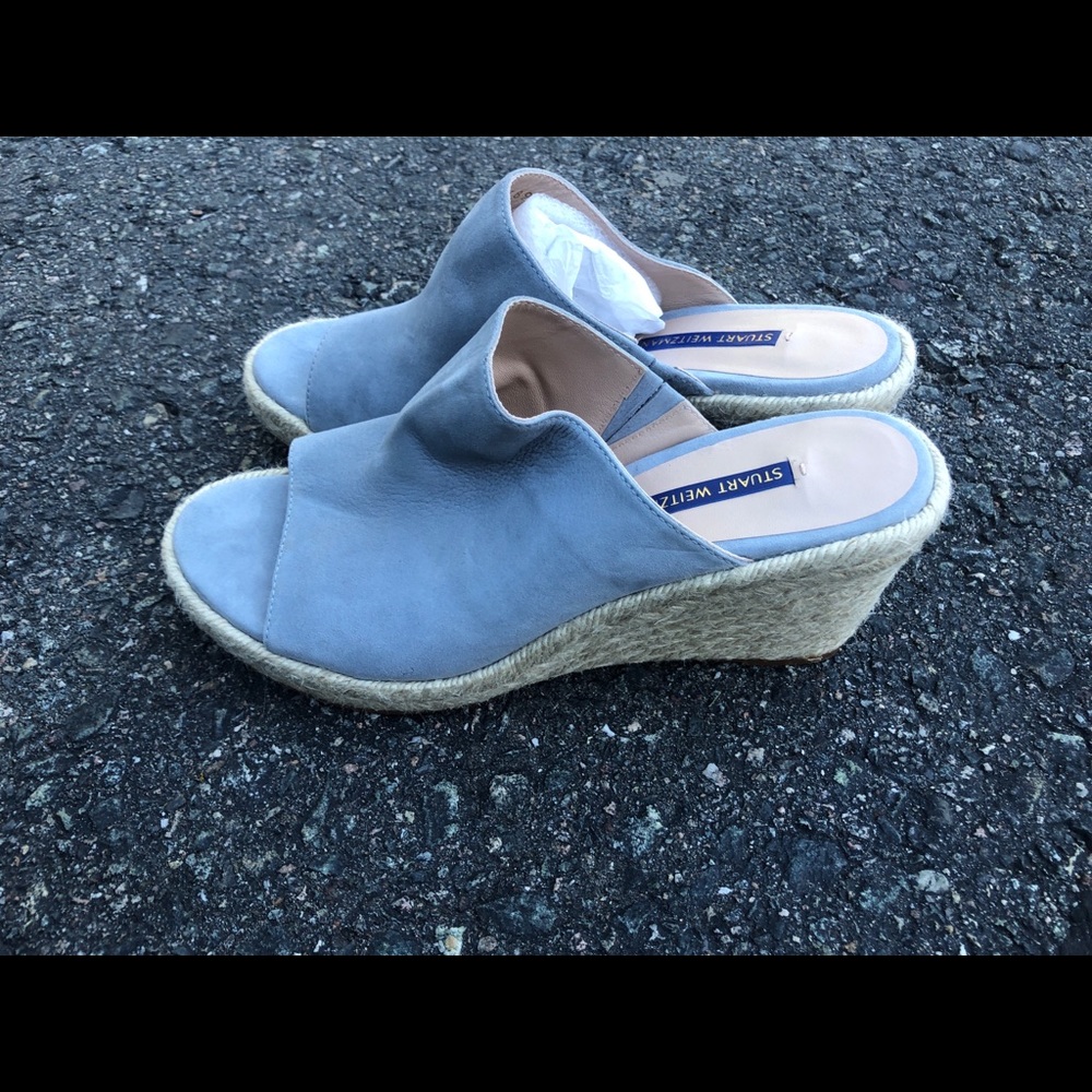 Stuart Weitzman Suede Open Toes Wedge Espadrilles… - image 3